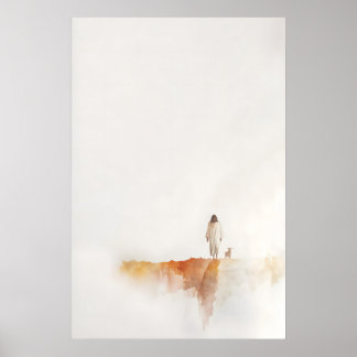 Parable Of The Lost Sheep Watercolor Jesus Wall Poster