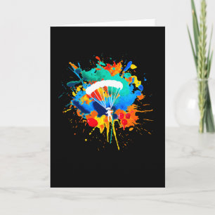 Parachute Colours Skydiver Skydiving Card