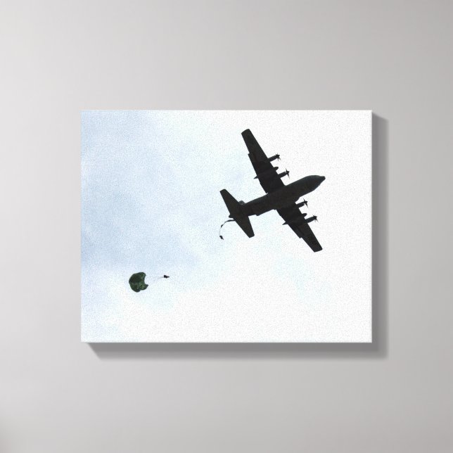 Parachute Drop EC-130H Compass Call Canvas Print (Front)