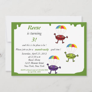 Parachute drop- monster birthday invitation-6 invitation