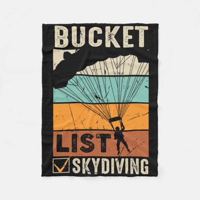 Parachute Jump Skydiver Instructor Bucket Lists Sk Fleece Blanket (Front)