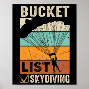 Parachute Jump Skydiver Instructor Bucket Lists Sk Poster