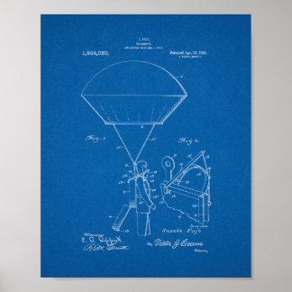 Parachute Patent - Blueprint Poster