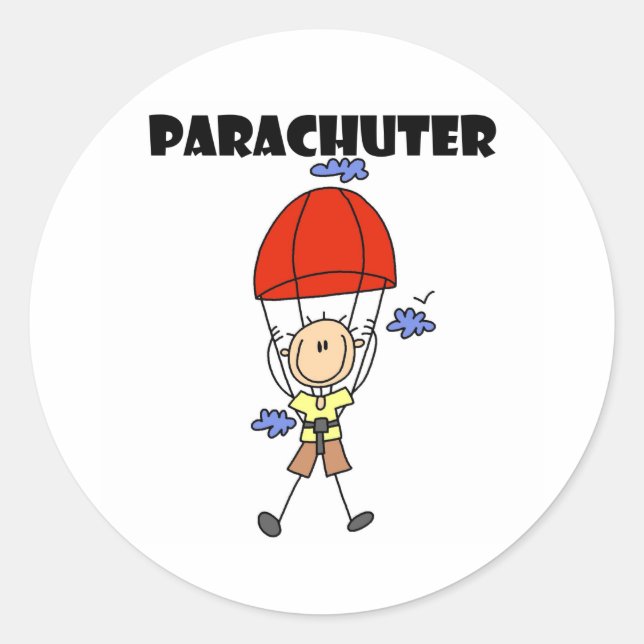 Parachuter Classic Round Sticker (Front)