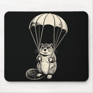 Parachuting beaver funny skydiving beaver vintage mouse pad