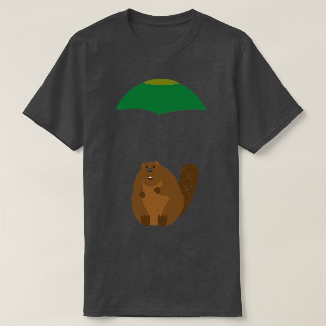 Parachuting Beaver T-Shirt (Design Front)