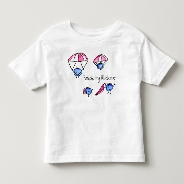 Parachuting Blueberries tee (Front)
