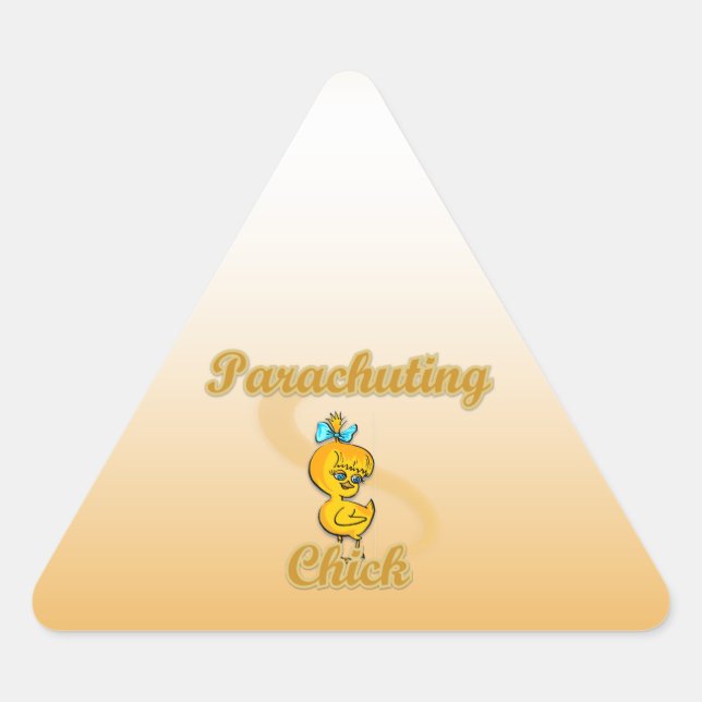 Parachuting Chick Triangle Sticker (Front)
