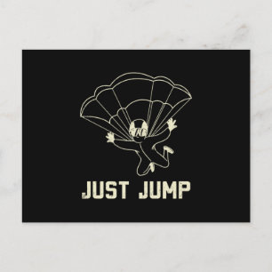 Parachuting Just Jump Holiday Postcard