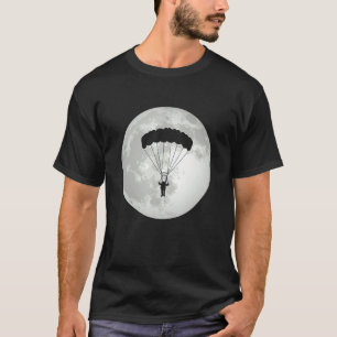 Parachuting Moon Parachutist Paragliding Skydiver T-Shirt