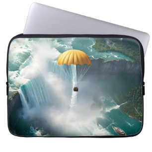 Parachuting Over Niagara Falls In A Basket, Laptop Sleeve