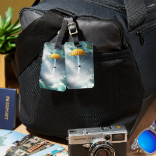 Parachuting Over Niagara Falls In A Basket, Luggage Tag