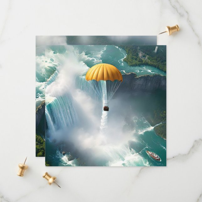 Parachuting Over Niagara Falls In A Basket, Save The Date (Front/Back In Situ)
