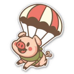 Parachuting pig