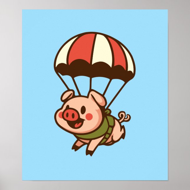 Parachuting pig poster (Front)