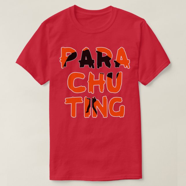 Parachuting Shadow Name T-Shirt (Design Front)