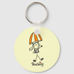 Parachuting Stick Figure Key Ring