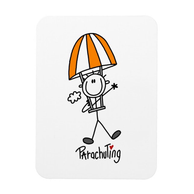 Parachuting Stick Figure Magnet (Vertical)