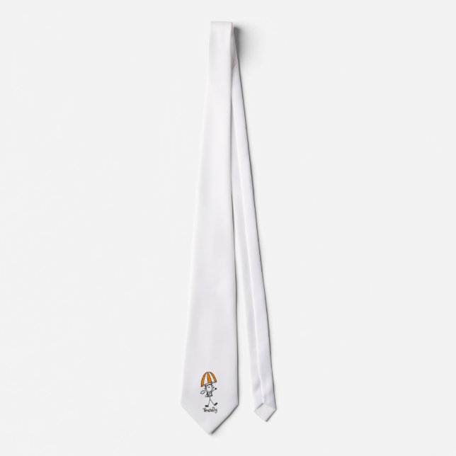 Parachuting Stick Figure Tie (Front)