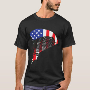 Parachuting Usa Flag American Inside Me Skydiver S T-Shirt
