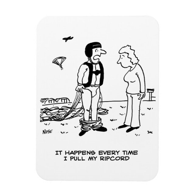 Parachutist's Trousers Fall Down. Magnet (Vertical)