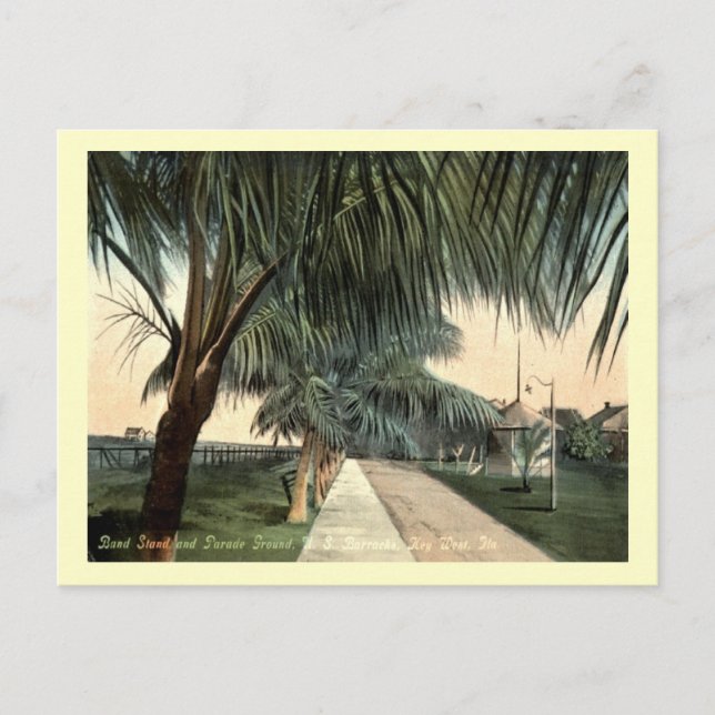 Parade Ground, Barracks, Key West FL Vintage Postcard (Front)