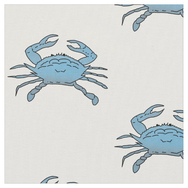 Parade of Blue Crabs Fabric (Close Up)