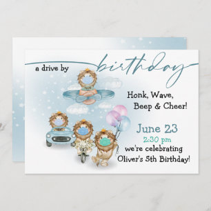 Parade of Lions Drive By Birthday Invitation
