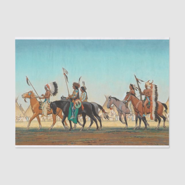 Parade of Warriors by Maynard Dixon Tissue Paper (Front)