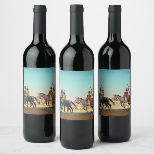 Parade of Warriors by Maynard Dixon Wine Label (Bottles)
