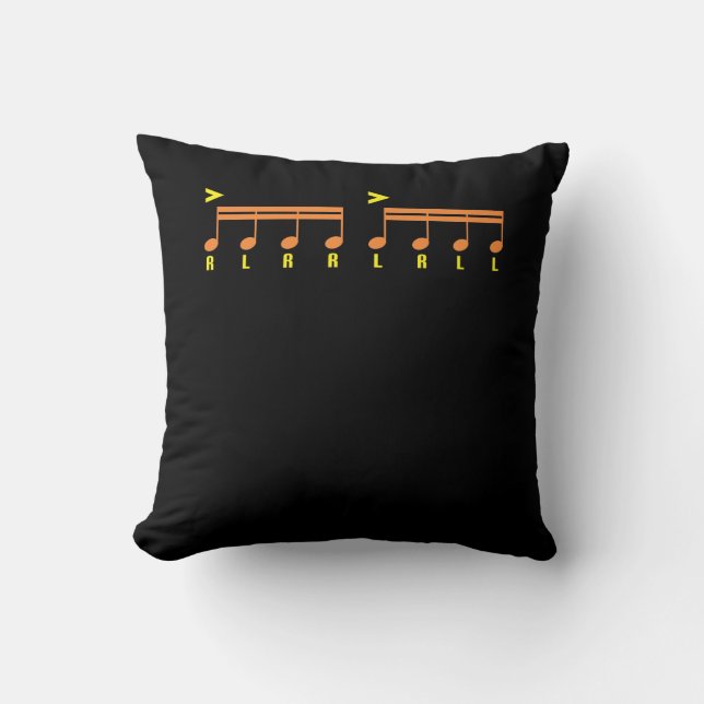 Paradiddle Drummer Sheet Music Drumming Cushion (Front)