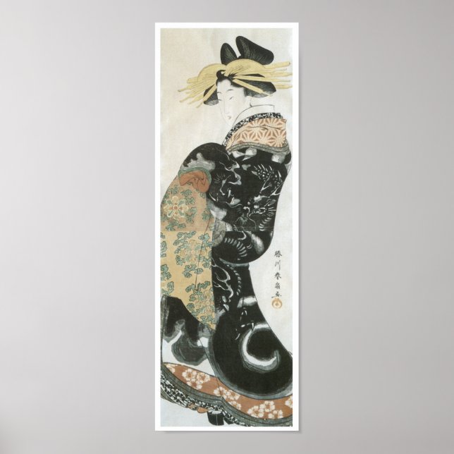 Parading Courtesan, Shunsen, 1810 Poster (Front)