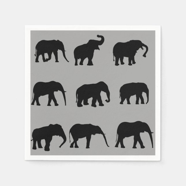 Parading Elephants Napkins (Front)