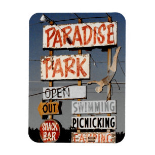 Paradise Amusement Park Retro Photo Magnet