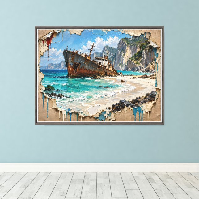 Paradise and Rust Canvas Print (Insitu(Wood Floor))