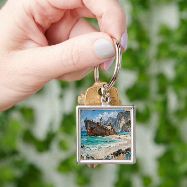 Paradise and Rust Key Ring (Hand)