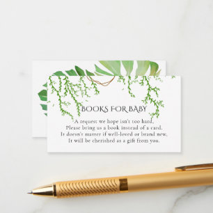 Paradise Baby Shower Tropical Books For Baby Enclosure Card
