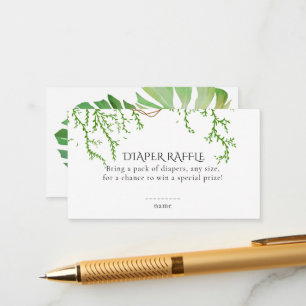 Paradise Baby Shower Tropical Diaper Raffle Enclosure Card