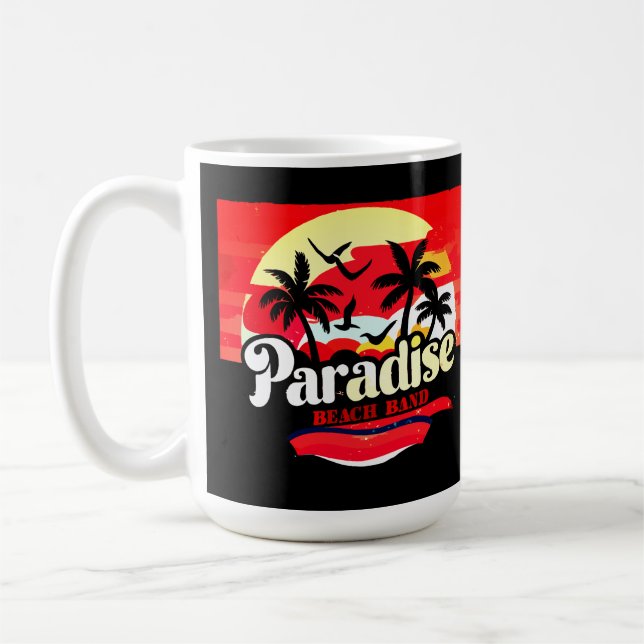 Paradise Beach Band: Tropical Vibes Coffee Mug (Left)