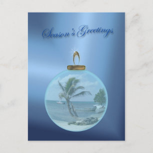 Paradise Beach Christmas Wishes Postcard