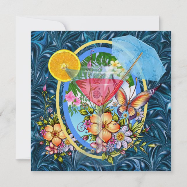 Paradise Beach Cocktail Invitation (Front)