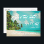 Paradise Beach Destination Wedding Save the Date Announcement Postcard<br><div class="desc">Gorgeous tropical beach scene wedding save the date postcards for your destination,  island or beach wedding. This save the date card can be used for any tropical beach or island location of your choice,  simply change the wording on the template to fit your needs.</div>