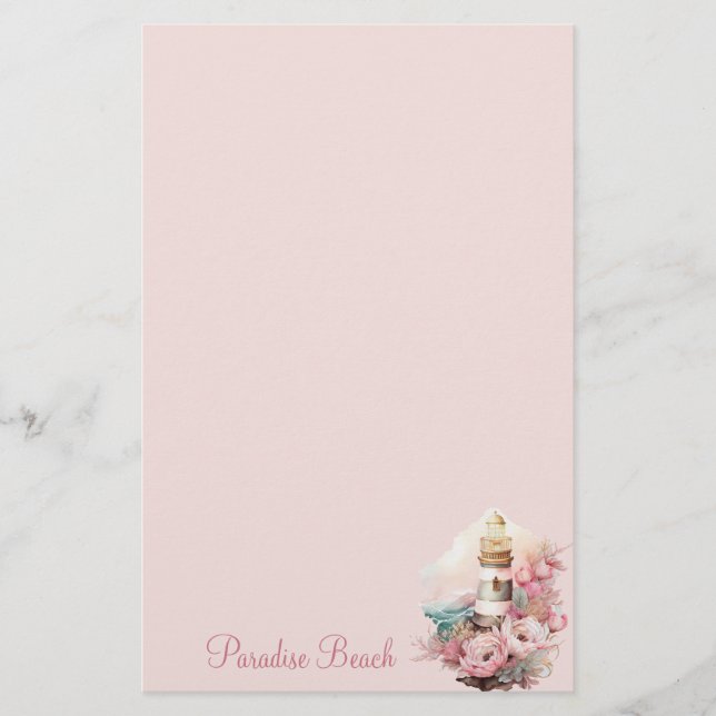Paradise Beach Lighthouse Stationery (Front)