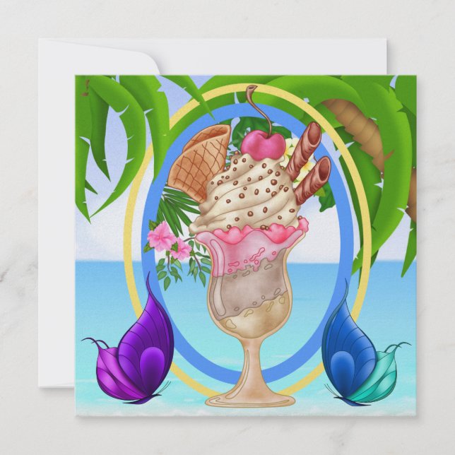 Paradise Beach Party Invitation (Front)