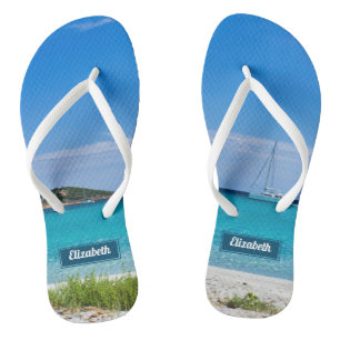 Paradise beach photograph with name jandals