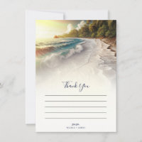 Paradise Beach Sunset Rustic Coastal Thank You