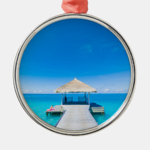 Paradise Beach Tropical Resort, Maldives Metal Tree Decoration