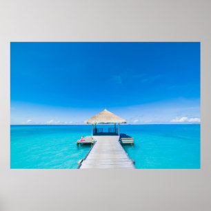 Paradise Beach   Tropical Resort, Maldives Poster