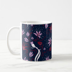 Paradise Birds: Blossoming Vintage Pattern. Coffee Mug