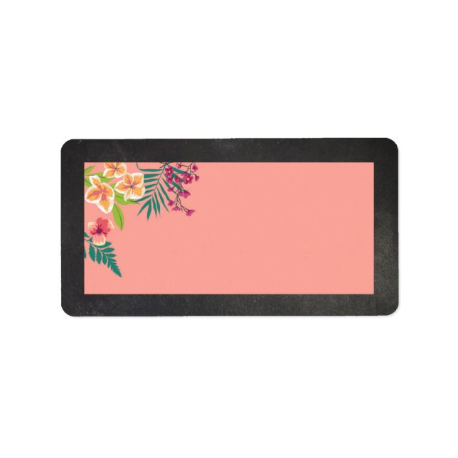 Paradise Birds Chalkboard Wedding Address Labels (Front)
